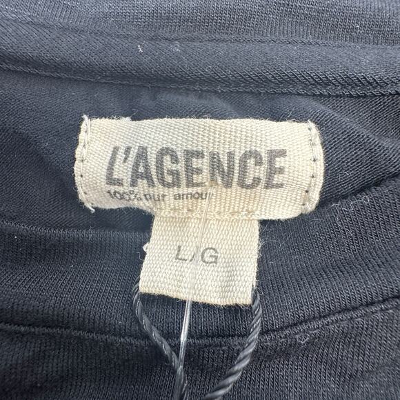L'Agence Womens Black Long Sleeve Tee Size L New - Picture 3 of 4